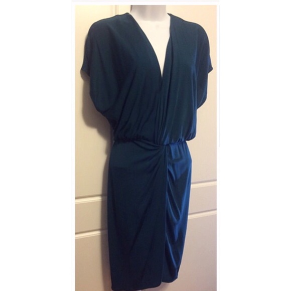Haute Hippie Teal Twist Front Jersey Dress NWT - Picture 4 of 6